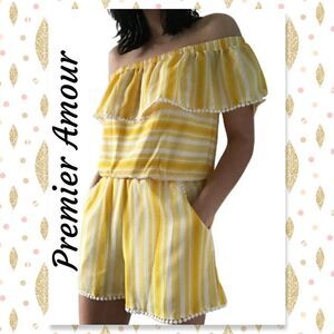 NWOT Premier Amour Striped Romper
